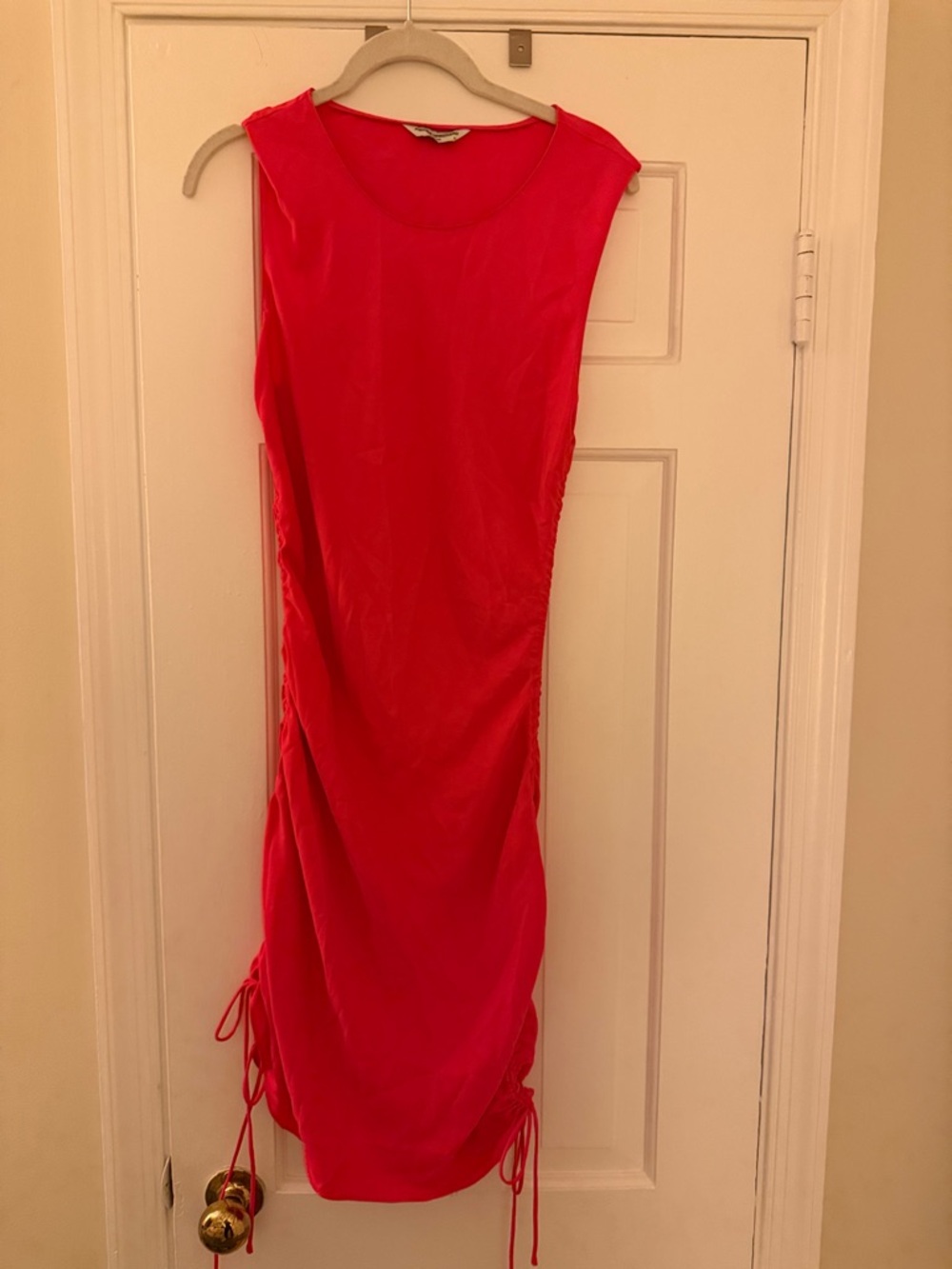 Amanda Uprichard Sleeveless pink Ruched Side-Tie Dress Size S